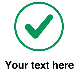 Custom plain background, green tick in circle sign